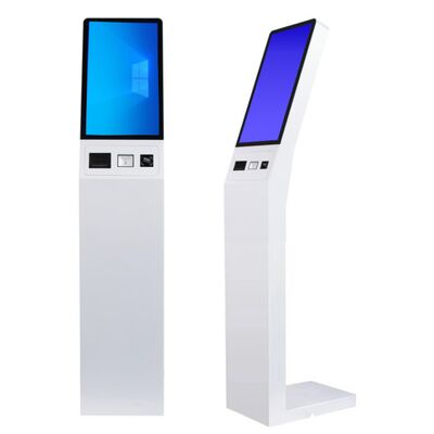 21,5 inch indoor capacitieve totem wachtrij ticket kiosk met thermische printer voor wachtrijbeheersysteem